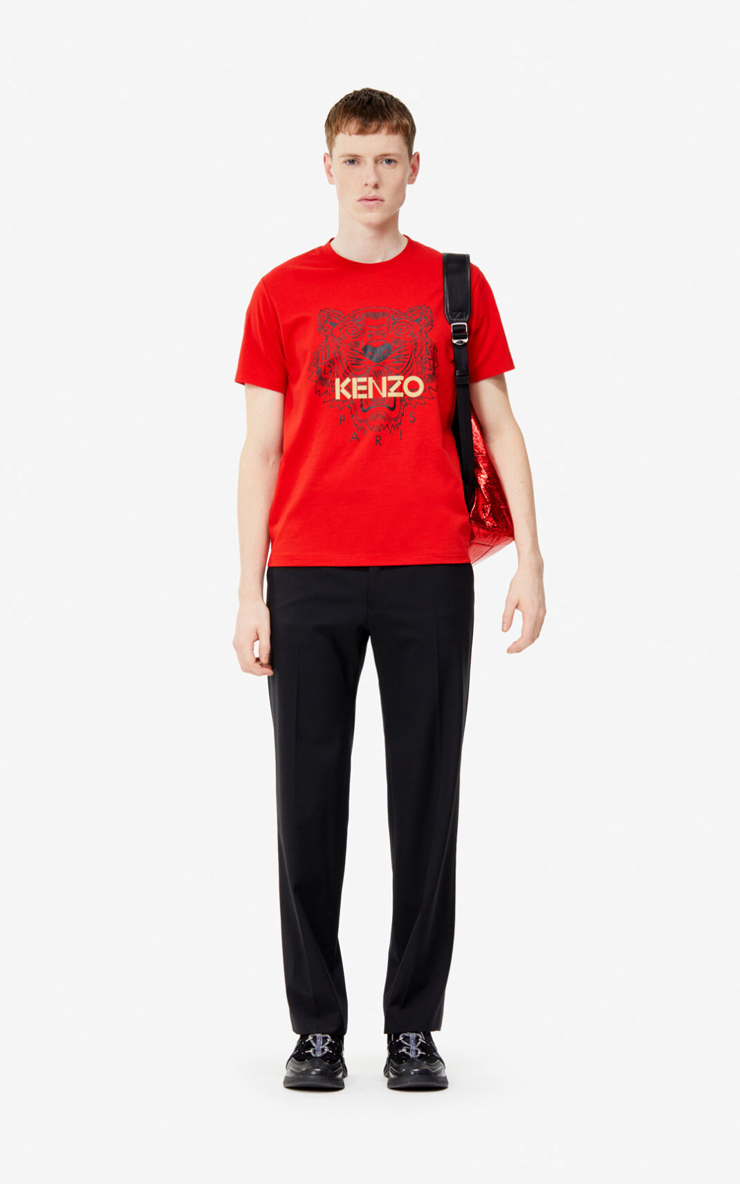 Camisetas Kenzo Tiger Hombre Rojas JOT691047